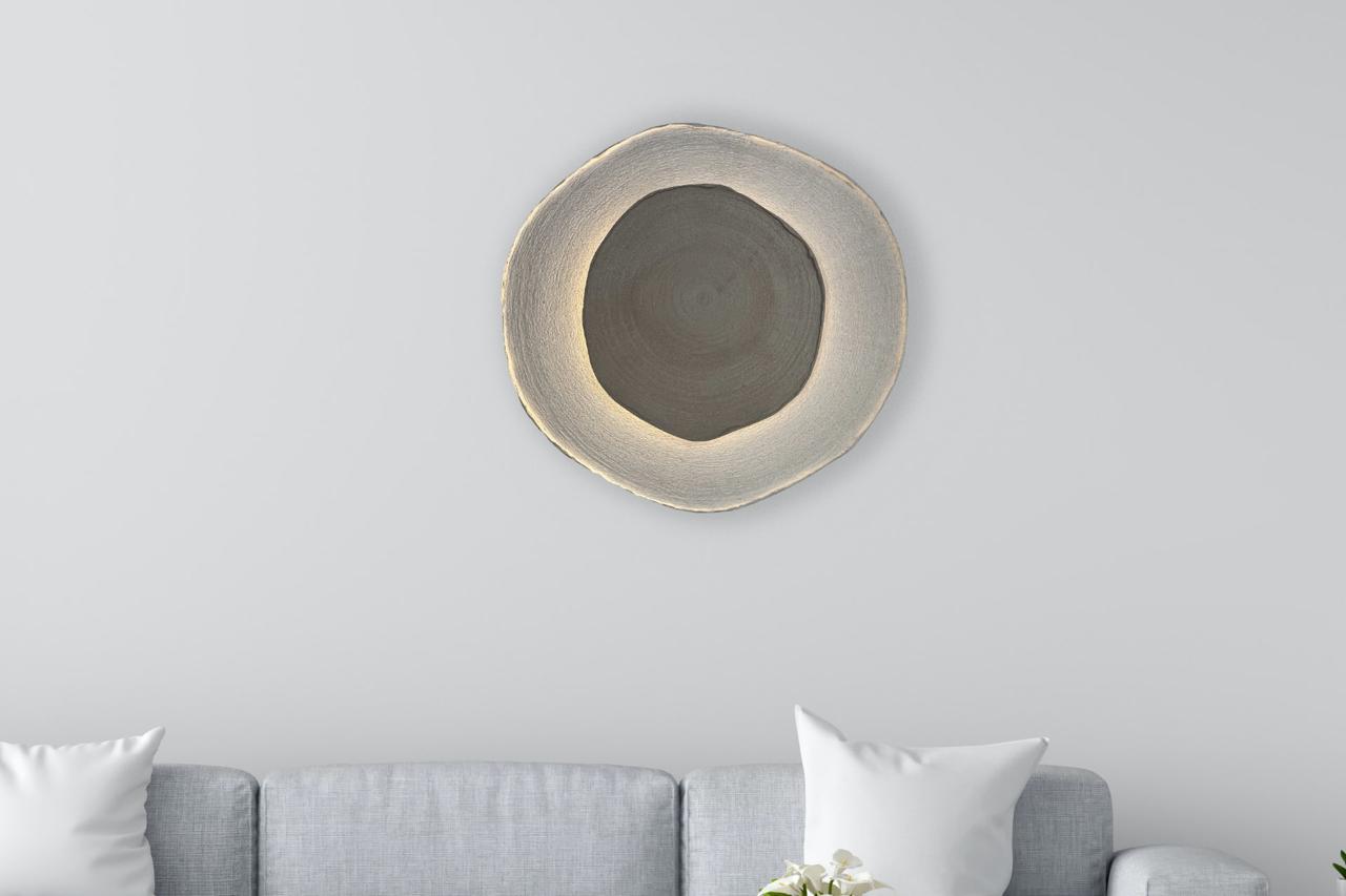 Applique Mika in cemento - Lampada da parete artigianale di design