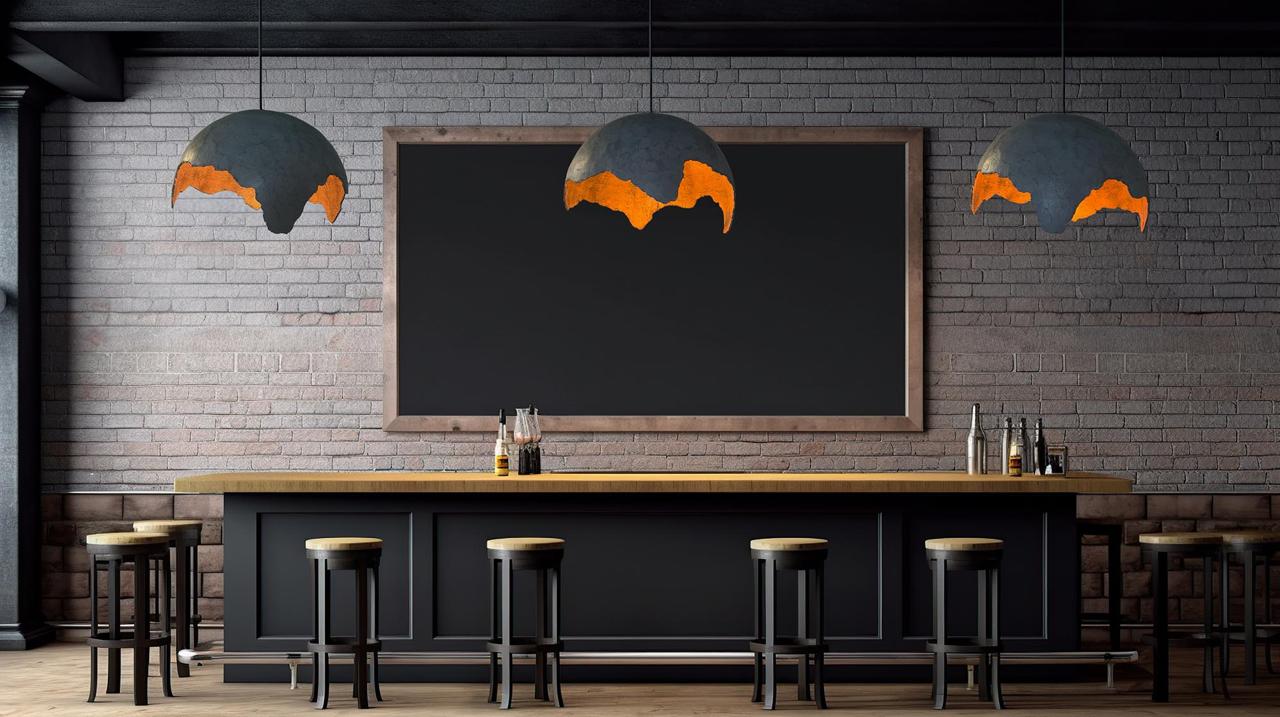 Lampada Lakota in cemento nero - Design industriale ed elegante