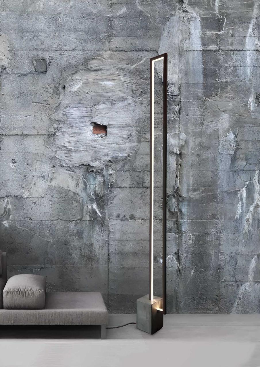 Dettaglio della trama minerale del cemento grigio - Modello Neka